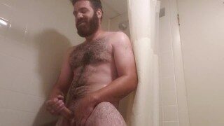 Fuck the shower, I just want to stroke my fat cock